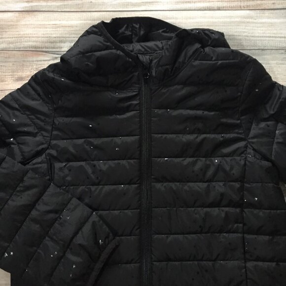 Gap Girls Primaloft Puffer Jacket Black with Stars Size Small - Picture 5 of 7